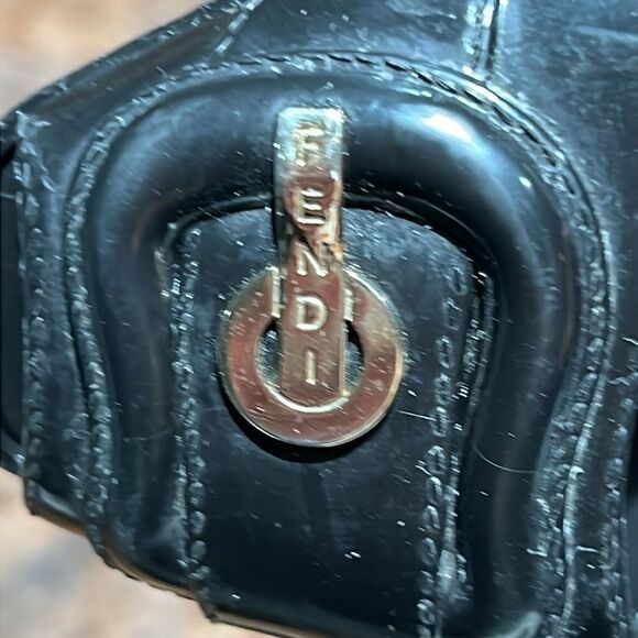 Fendi Black Jelly/Black Embellished PeepToe Ballet Flats Size 38/7-7.5.  B73 - Picture 5 of 11